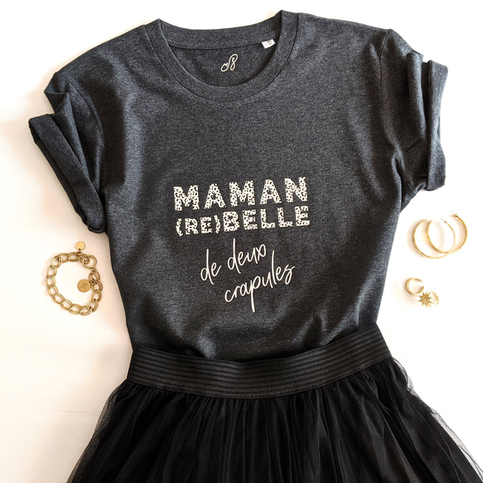 Tee-shirt maia et zoé maman de deux crapules. T-shirt pour toutes les mamans avec deux enfants
