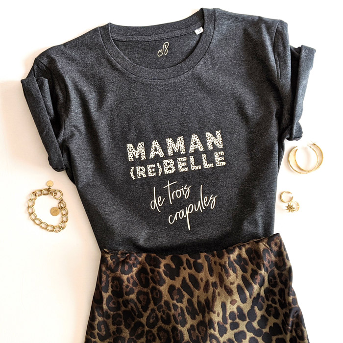 Tee-shirt maman rebelle, pour toutes les mamans de trois enfants
