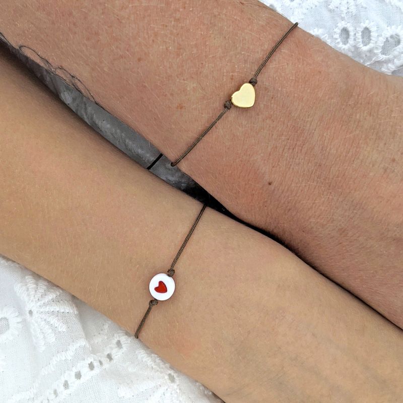 Duo bracelet mère fille avec petit coeur