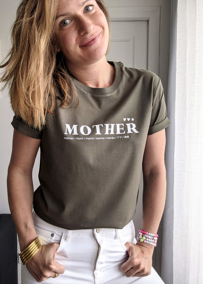 T-shirt mother pour mum of one, mum of two, mum of three. Cadeau parfait à offrir à une maman.