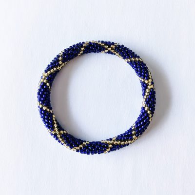 Bracelet népalais bleu nuit et doré - Maia et Zoé