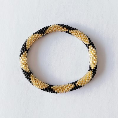 Bracelet népalais noir et doré - Maia et Zoé