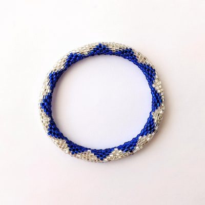 Bracelet népalais #20 (bleu et argenté)