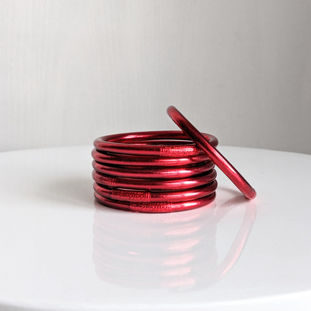 Bracelet bouddhiste Maia et Zoé rouge cerise