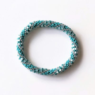 Bracelet népalais #25 (turquoise argenté)