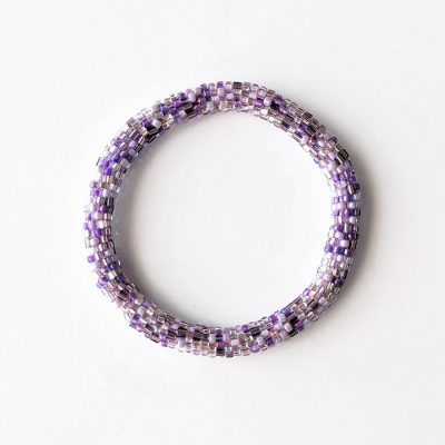 Bracelet népalais #34 (violet argenté)