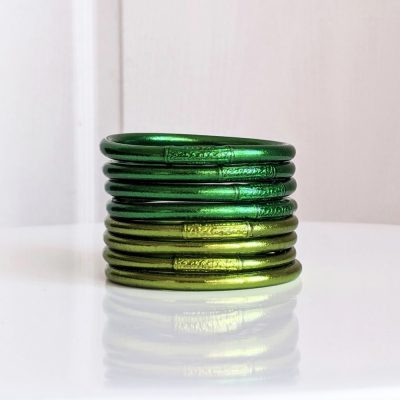 Bracelet bouddhiste Maia et Zoé jonc vert