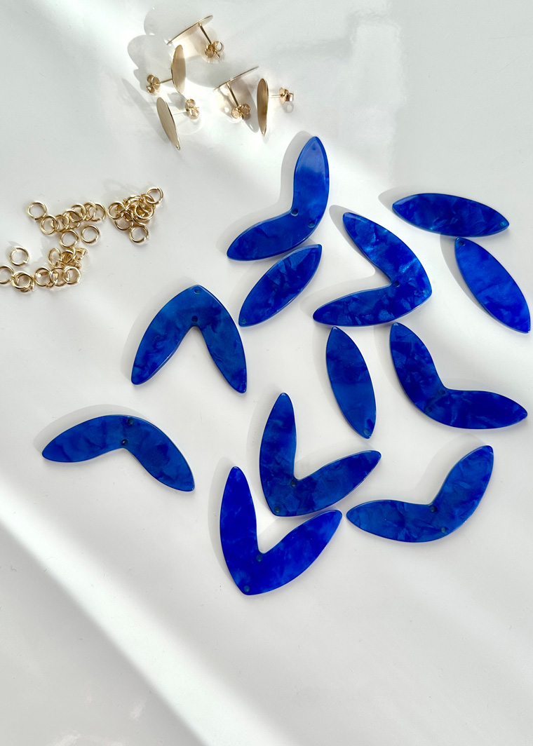 Boucles d'oreilles Tropic - bleu roi – Image 2