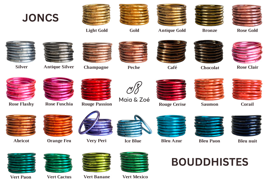 Bracelet bouddhiste Maia et Zoé, grossiste jonc bouddhiste