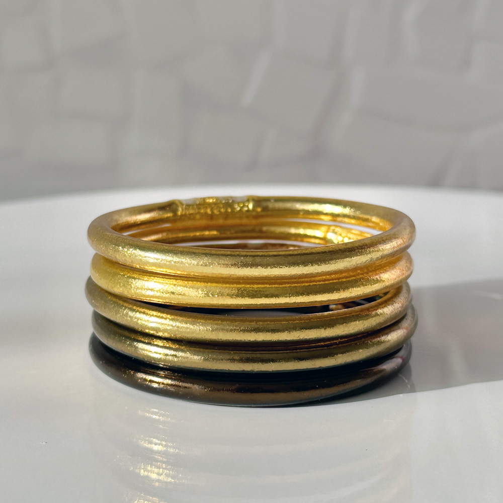Lot de 5 joncs bouddhistes - doré
