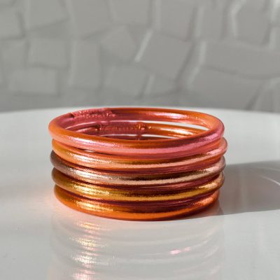 Lot de 5 joncs bouddhistes - orange