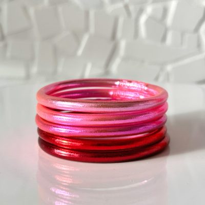 Lot de 5 joncs bouddhistes - rose
