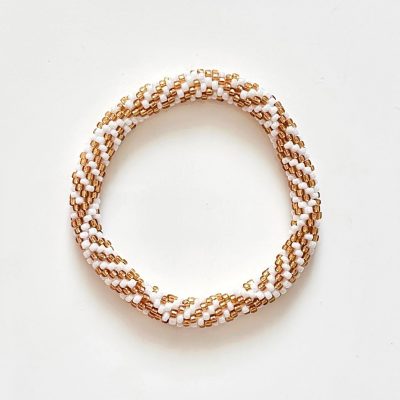 Bracelet népalais #39(doré et blanc)