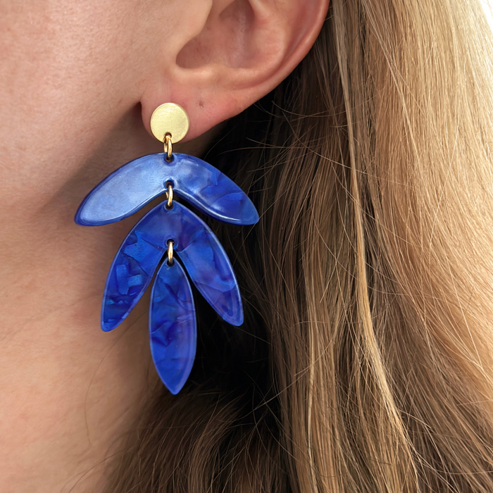 Boucles d'oreilles Tropic - bleu roi – Image 4