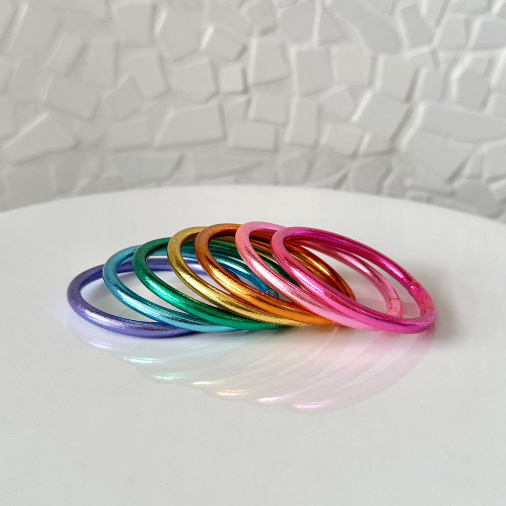 Lot de 7 joncs bouddhistes - arc-en-ciel – Image 2