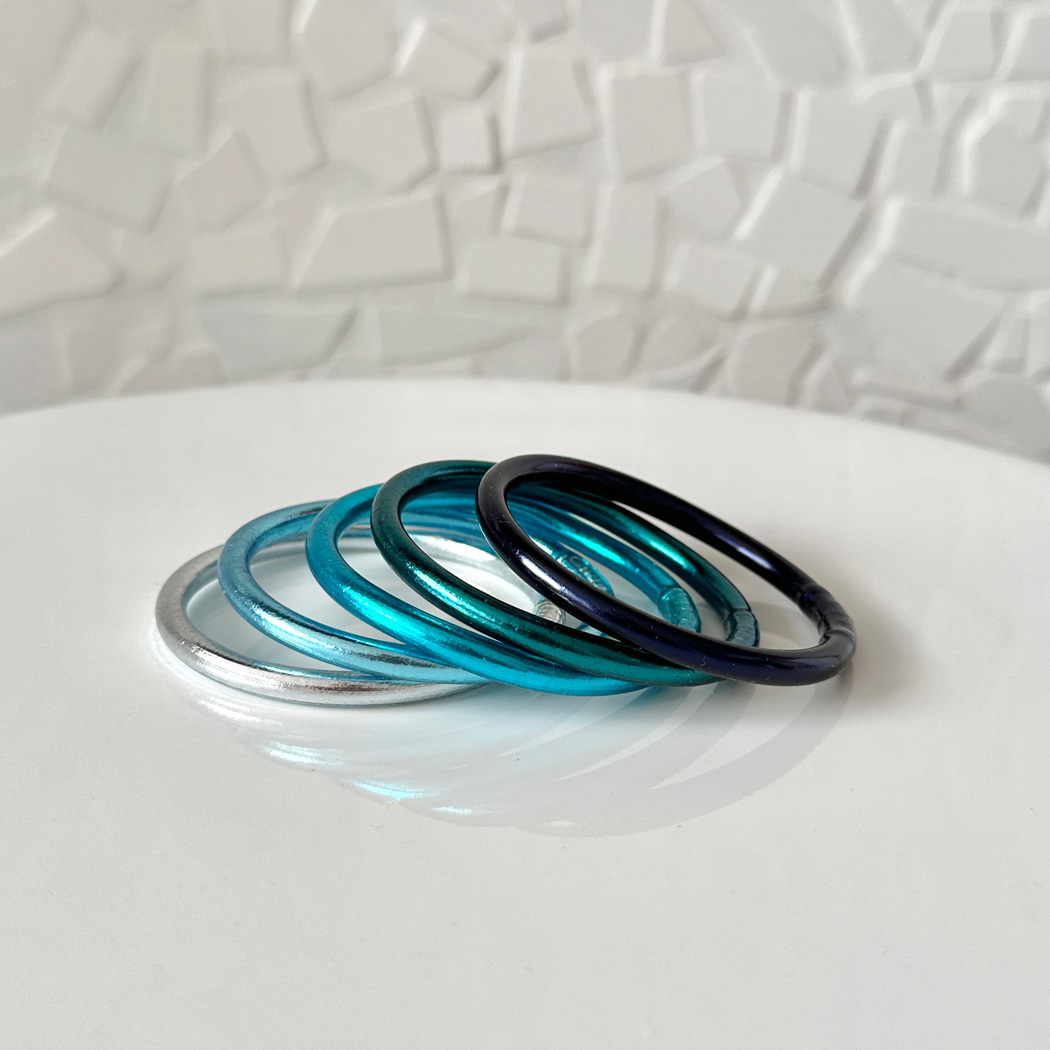 Lot de 5 joncs bouddhistes - bleu – Image 2
