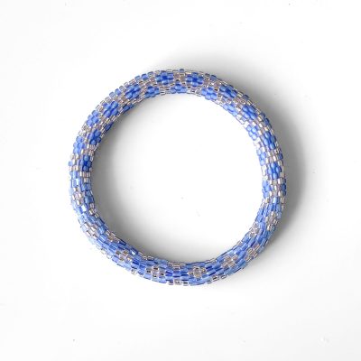 Bracelet népalais #50 (bleu et argent)