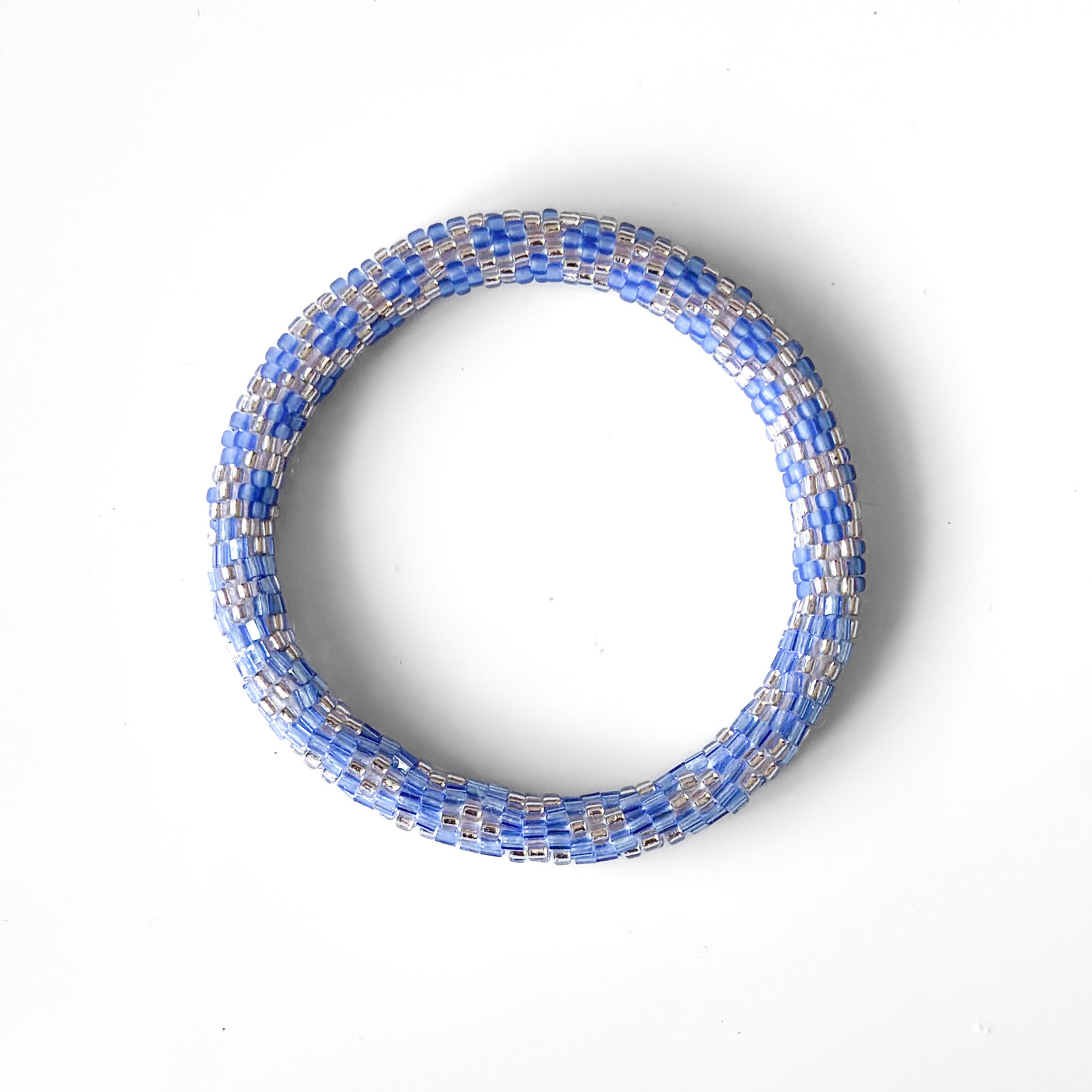 Bracelet népalais #50 (bleu et argent)