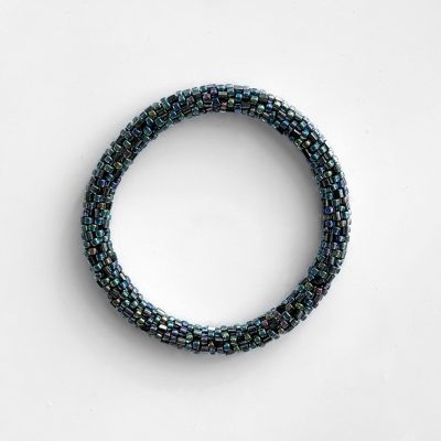 Bracelet népalais #56 (irisé bleu gris)