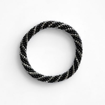 Bracelet népalais #61 (noir et silver)