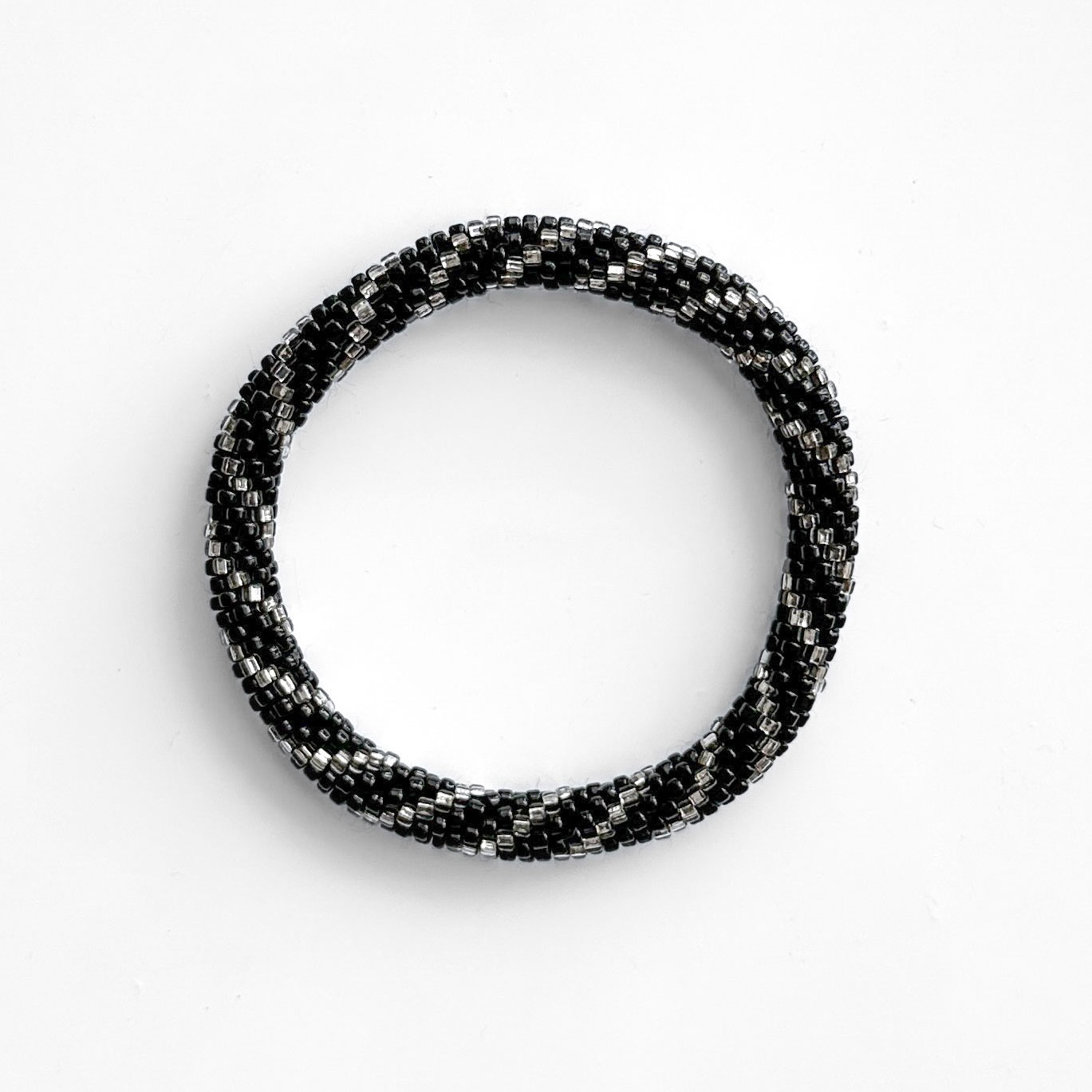 Bracelet népalais #61 (noir et silver)