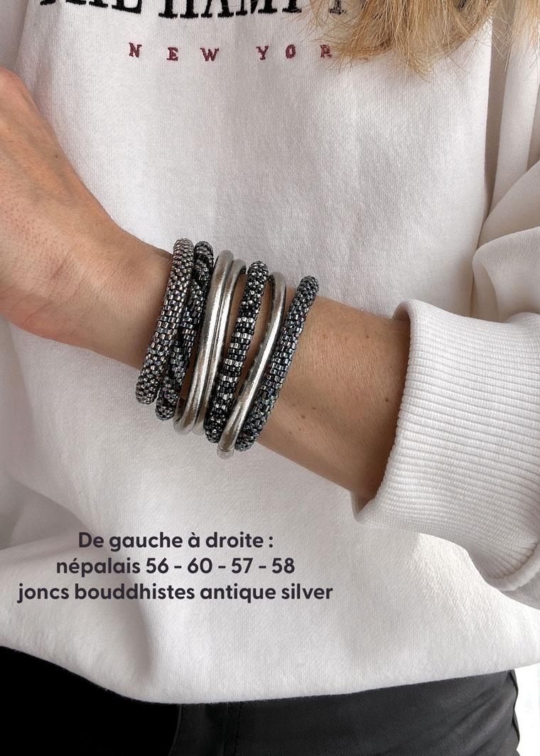 Bracelet népalais #64 (silver) – Image 5