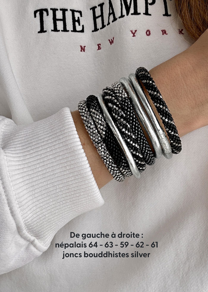 Bracelet népalais #64 (silver) – Image 6