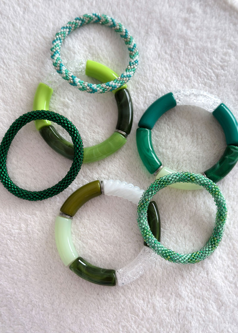 Bracelet népalais #72 (vert) – Image 2