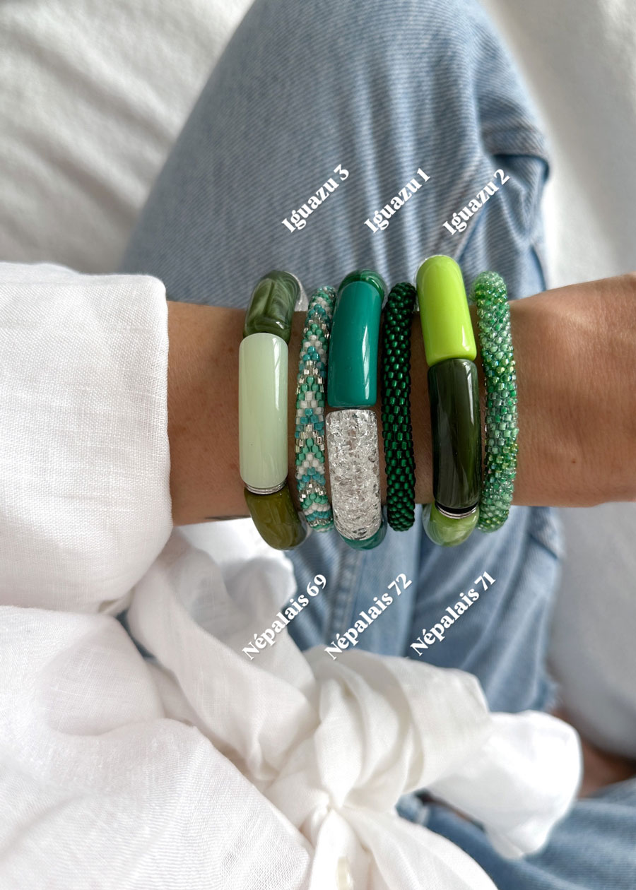 Bracelet népalais #72 (vert) – Image 3