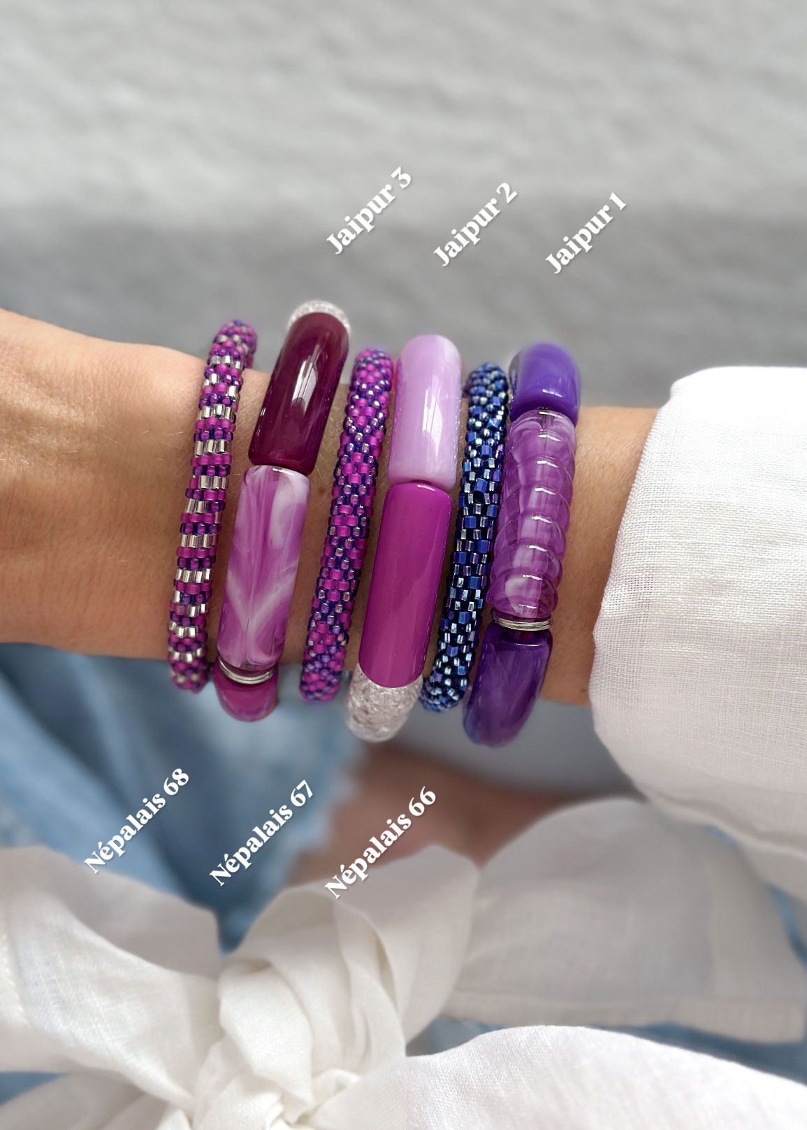 Bracelet népalais #66 (bleu violet) – Image 4