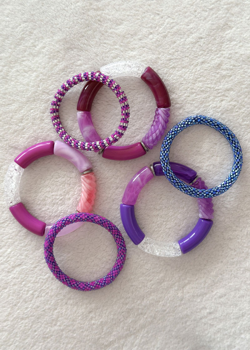 Bracelet népalais #66 (bleu violet) – Image 3