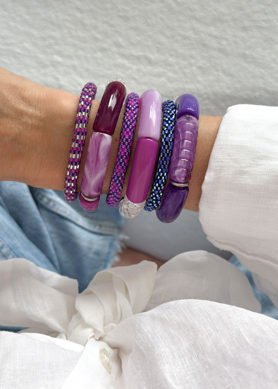 Bracelet népalais #66 (bleu violet) – Image 2