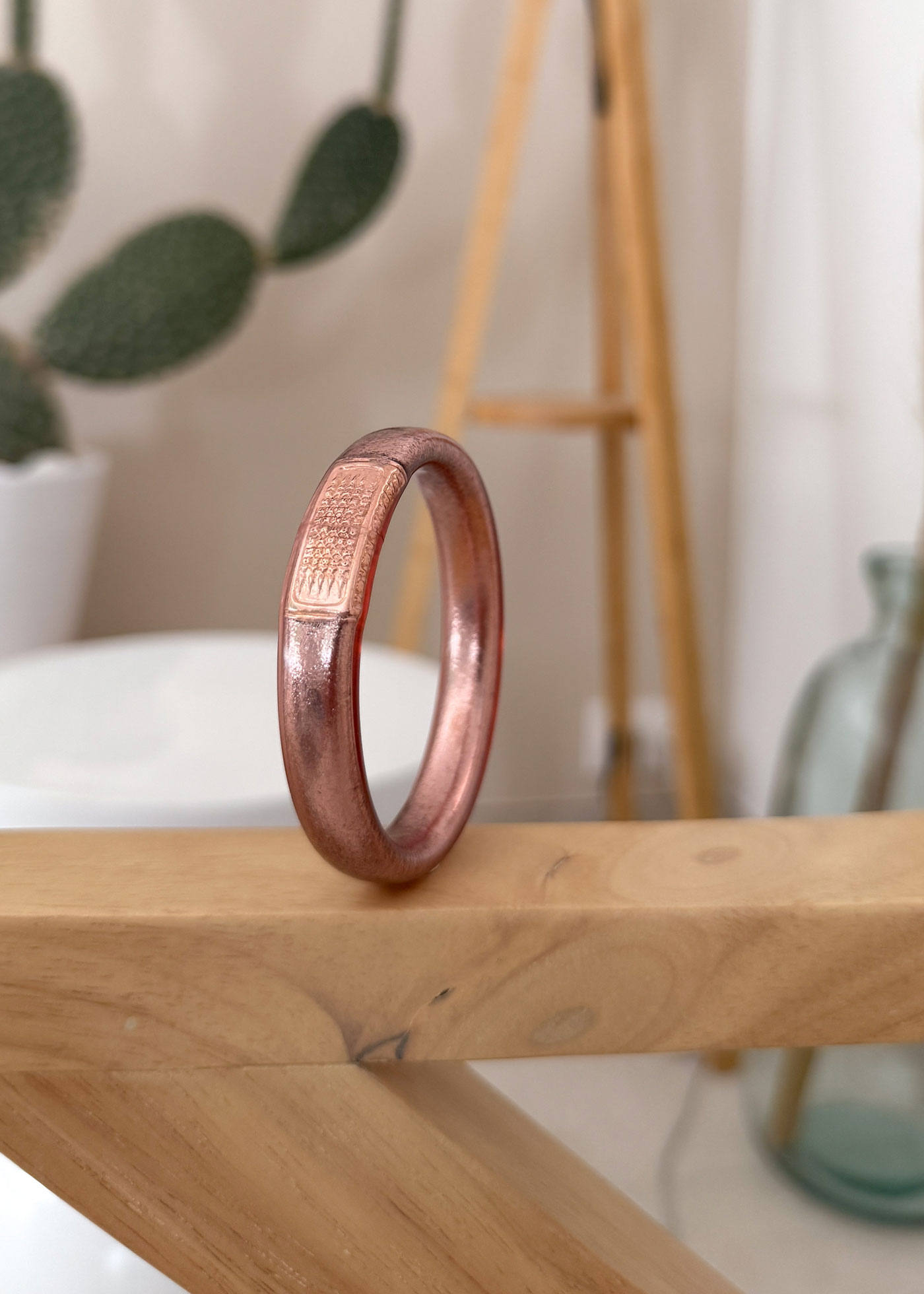 Jonc bouddhiste plat - 12mm rose gold – Image 2