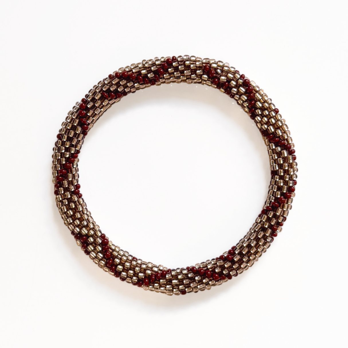 Bracelet népalais #92 (marron et champagne)